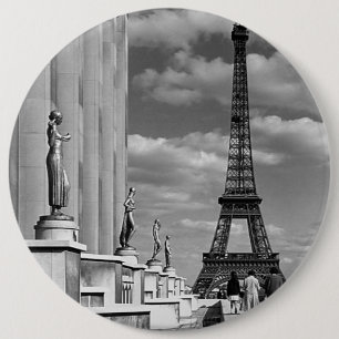 Vintage Frankreich Paris Eiffelturm Chaillot-Palas Button