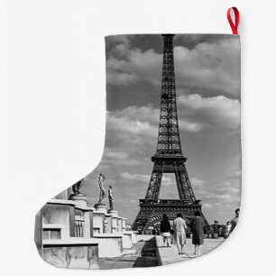 Vintage Frankreich Paris Eiffelturm Chaillot-Palas Großer Weihnachtsstrumpf