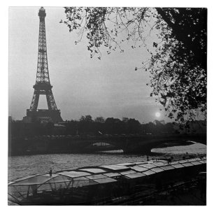 Vintage Frankreich Paris Eiffelturm Sonnenuntergan Fliese