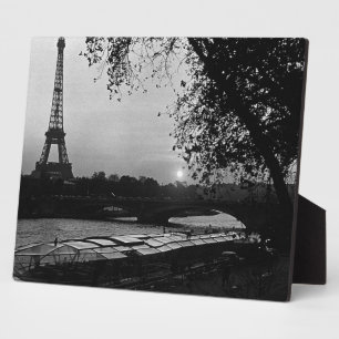 Vintage Frankreich Paris Eiffelturm Sonnenuntergan Fotoplatte
