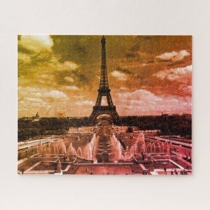 Vintage Frankreich Paris Fontain Chaillot Turm Eif Puzzle