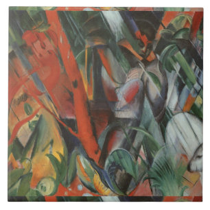 Vintage Franz Marc Im Regen Fliese