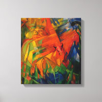 Vintage Franz-Marc-Tiere in einer Landschaft