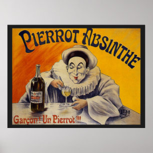 Vintage Franzosen Pierrot Wermut-Anzeige Poster