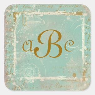 Vintage Franzosen Toile u. Quadratischer Aufkleber