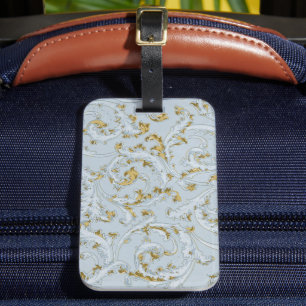 Vintage Französisch Bon Voyage Blau Gold Schriftro Gepäckanhänger