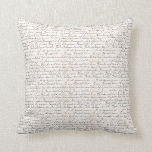 Vintage Französisch Bordeaux Jardin Handschrift Kissen