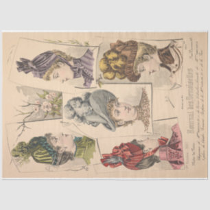 Vintage französische Ad Viktorianisch Hats Paris M Seidenpapier