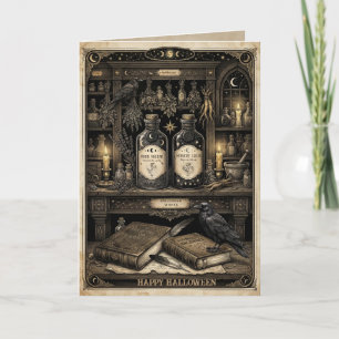 Vintage französische Apotheke Halloween Karte