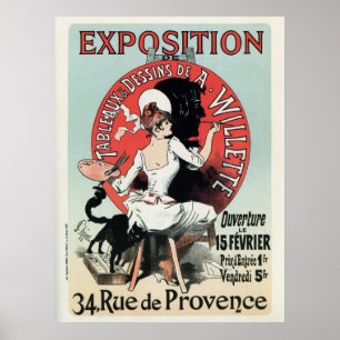 Vintage französische Art Nouveau-Ausstellungsanzei Poster
