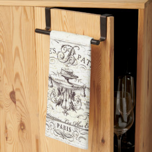 Vintage französische Bäckerei Geschirrtuch