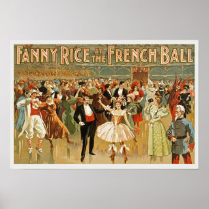 Vintage französische Ball-Werbung Poster