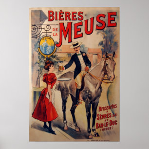 Vintage französische Bierwerbung Poster