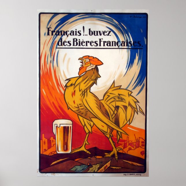 Vintage französische Bierwerbung Poster (Vorne)