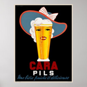 Vintage französische Bierwerbung Poster