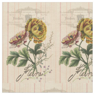 Vintage französische Blumen Digitale Kunst Stoff