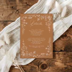 Vintage französische Blumenelemente für Hochzeitsd Begleitkarte