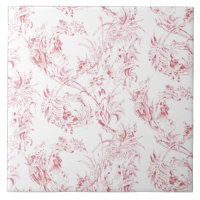 Vintage französische Blumenfantasie-Toile-Pink