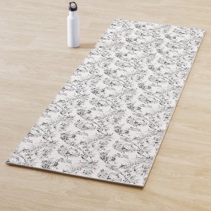 Vintage französische Blumenfantasy Toile-Black Yogamatte