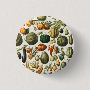 Vintage Französische Botanische Obstplakate Kunst Button