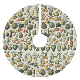 Vintage Französische Botanische Obstplakate Kunst Polyester Weihnachtsbaumdecke
