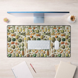 Vintage Französische Botanische Obstplakate Kunst Schreibtischunterlage