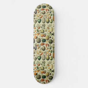 Vintage Französische Botanische Obstplakate Kunst Skateboard