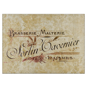 Vintage französische Brauerei Malterie  Schneidebrett