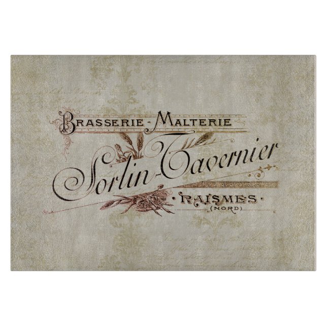 Vintage französische Brauereiwerbung Schneidebrett (Vorderseite)