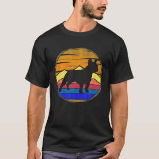 Vintage Französische Bulldogge Retro Sonnenunterga T-Shirt