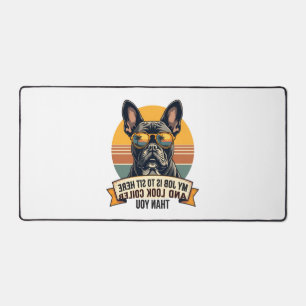 Vintage-Französische-Bulldogge-Sonnenbrille Mein J Schreibtischunterlage