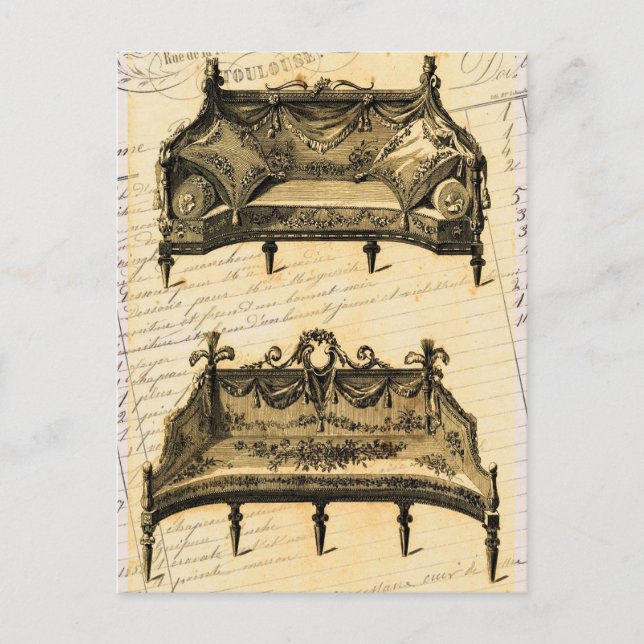 Vintage französische Chic Möbel Postkarte (Vorderseite)