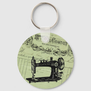 Vintage französische Chic Nähmaschine Schlüsselanhänger