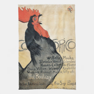 Vintage Französische Cocorico Künstler Geschirrtuch