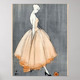 Vintage französische Couture der vierziger Jahre Poster
