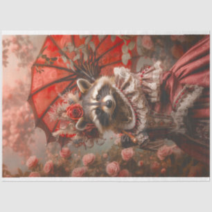 Vintage französische Crimson Racoon-Ministerpräsid Seidenpapier