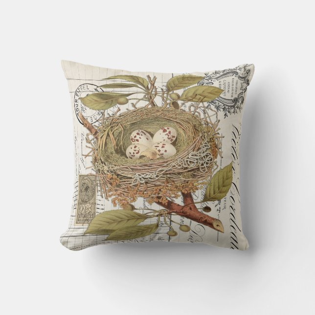 Vintage französische Dekoration mit Eierwürfelkiss Kissen (Vorderseite)