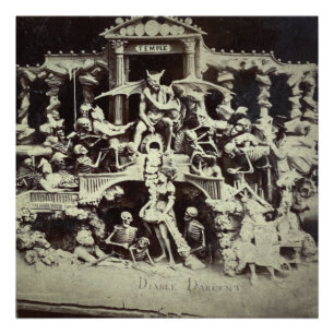 Vintage französische Diableries Die Teufelshöhle Fotodruck