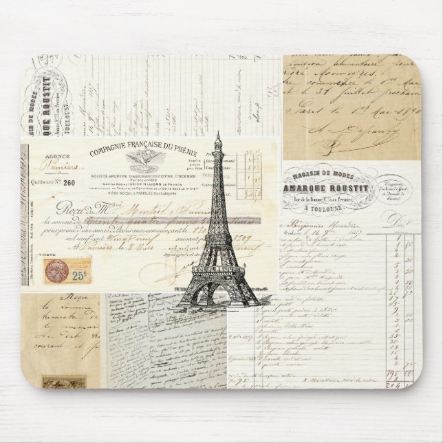 Vintage französische Eintagsfliegen Mousepad Paris (Vorne)