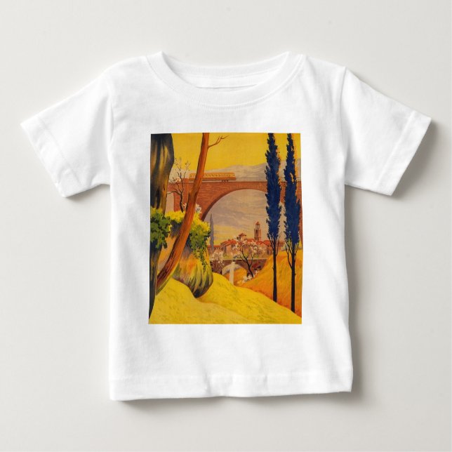 Vintage französische Eisenbahn Baby T-shirt (Vorderseite)