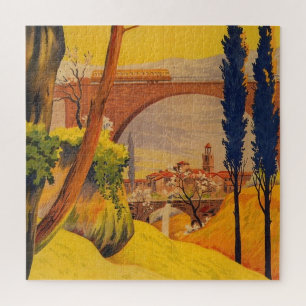 Vintage Französische Eisenbahn - Illustration Puzzle