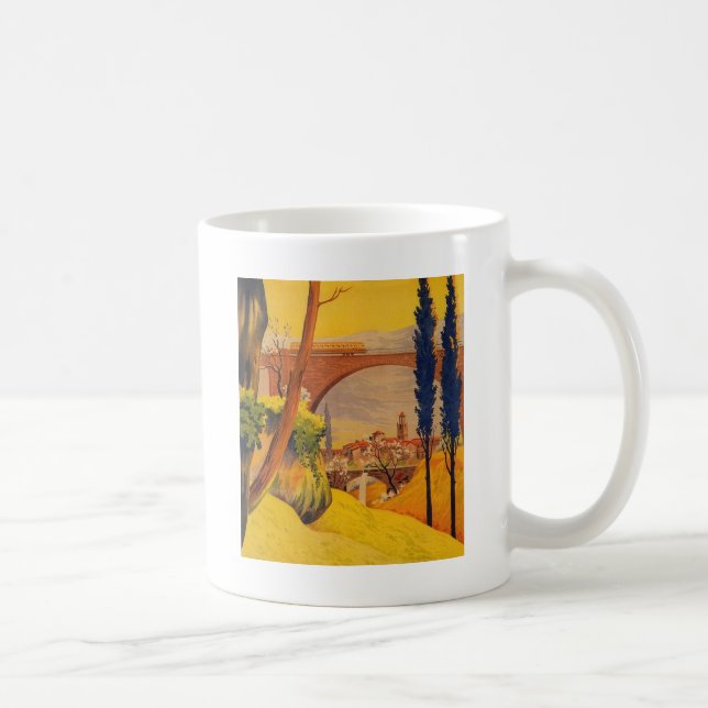 Vintage französische Eisenbahn Kaffeetasse (Rechts)