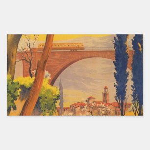 Vintage französische Eisenbahn Rechteckiger Aufkleber