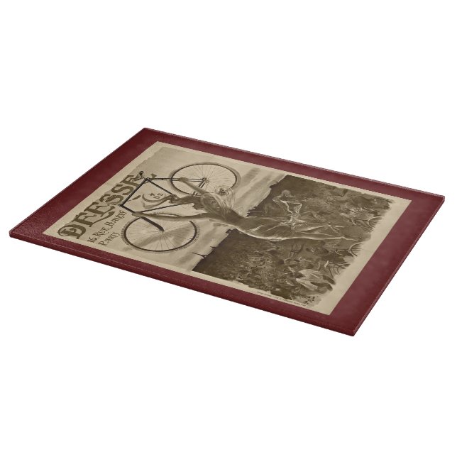 Vintage französische Fahrradwerbung Schneidebrett (Ecke)