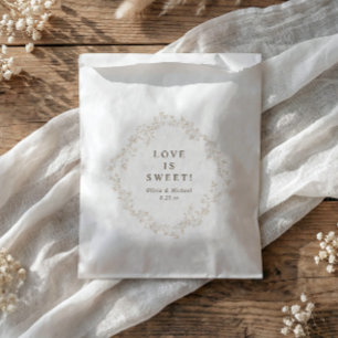 Vintage Französische Florale Beige Love is Sweet H Geschenktütchen