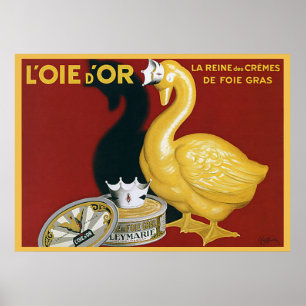 Vintage französische Foie Gras-Werbung Poster