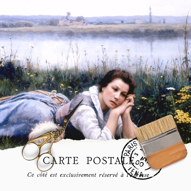 Vintage französische Frau - Gewebe für den ländlic Seidenpapier (Von Creator hochgeladen)