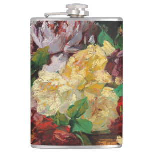 Vintage Französische Georges Jeannin Rosen Flachmann