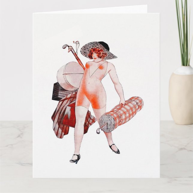 Vintage französische Golf Grußkarte Karte (Vorderseite)