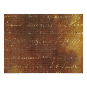 Vintage französische Grunge-Schrift Pergamentpapie Fotodruck